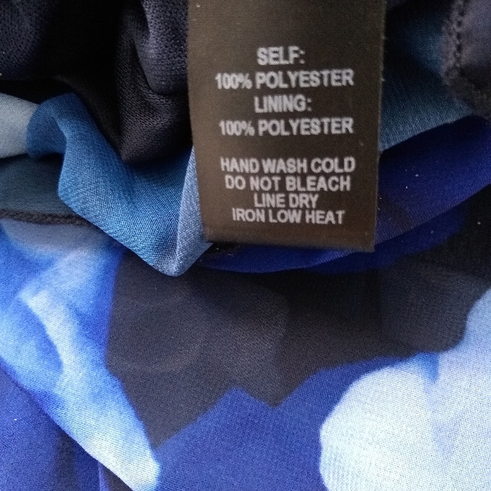 Cutout Back With Ties Chiffon Blue Floral Swing M… - image 5